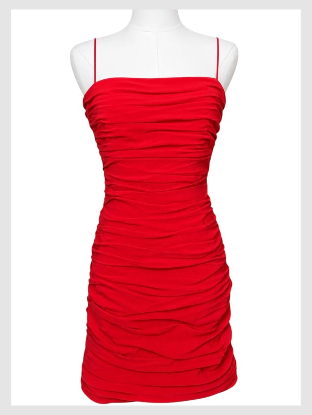 CINQ ร SEPT Vance Red Ruched Mini Dress Size 2 XS - Picture 2 of 6